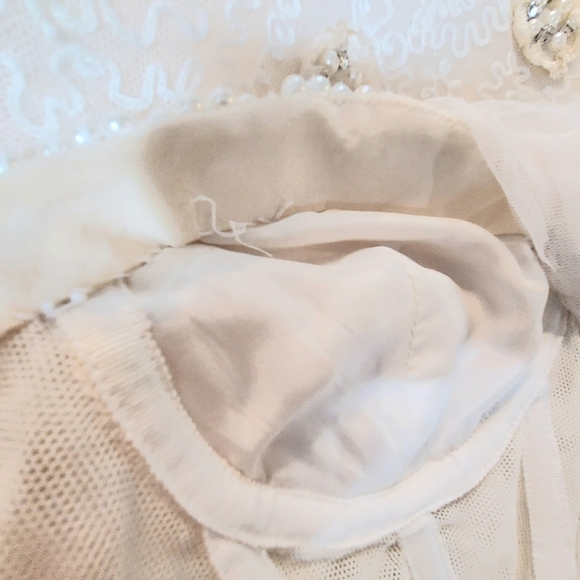 $9,000 OSCAR DE LA RENTA IVORY SILK CRYSTAL BEAD PEARL RUNWAY GOWN US M - Picture 5 of 16